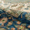 Hand Knotted Wool Area Rug, Vintage Persian Style, Blue Green Floral Rug