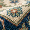 Hand Knotted Wool Area Rug, Vintage Persian Style, Blue Green Floral Rug