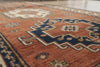 Hand-Knotted Wool Area Rug, Vintage Style Geometric Tribal Boho Carpet, 6x10 ft
