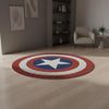 Captain America Shield Round Rug,Superhero Area Rug,Marvel Inspired Carpet