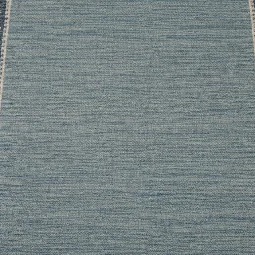 Handmade Blue Wool Area Rug, Tribal Geometric Design, 7x12 ft