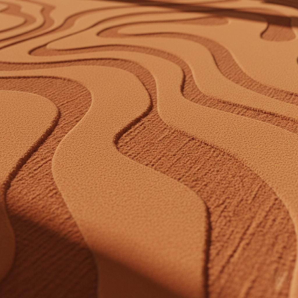 Handmade Beige Wool Area Rug, Modern Abstract 3D Contour Design