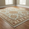 Hand-Knotted Wool Rug, Light Blue Persian Style Floral Medallion
