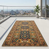 Hand-Knotted Wool Area Rug, Vintage Persian Style Floral Medallion, Light Blue Beige Carpet