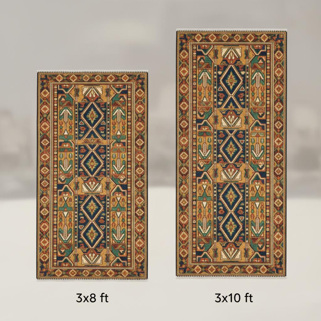 Hand-Knotted Wool Area Rug, Vintage Persian Style Floral Medallion, Light Blue Beige Carpet