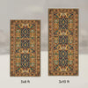 Hand-Knotted Wool Area Rug, Vintage Persian Style Floral Medallion, Light Blue Beige Carpet