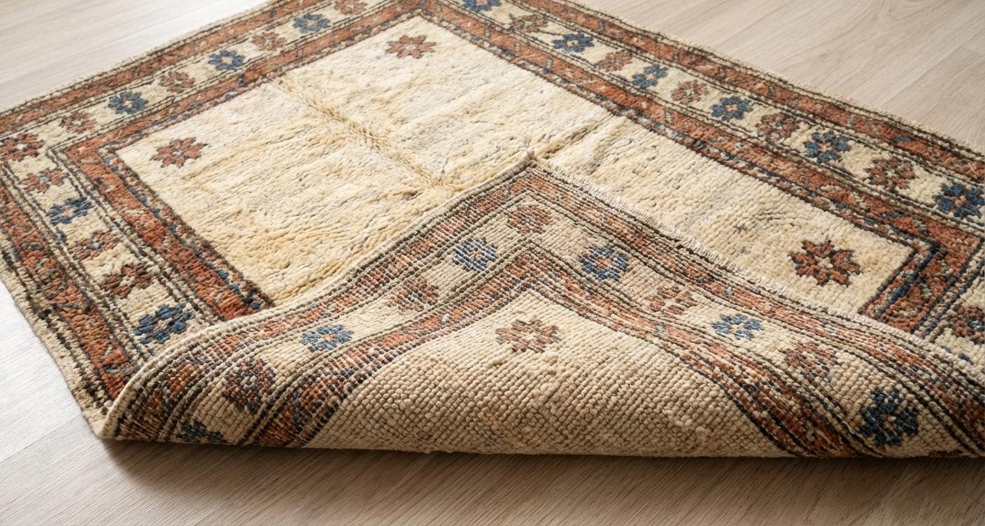 Handmade Wool Area Rug, Distressed Vintage Oriental Carpet, 8x10 ft