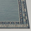 Handmade Blue Wool Area Rug, Tribal Geometric Design, 7x12 ft