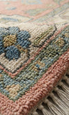Hand-Knotted Pastel Floral Wool Rug – Vintage Boho Living Room Carpet