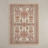 Handmade Knotted Wool Runner Rug, Blush Pink Geometric Oushak Carpet