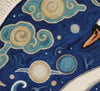 Handmade Celestial Swan Rug, Boho Nursery Decor, Round Tufted Carpet