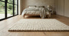 Chunky Knit Wool Rug, Cream Scandinavian Minimalist Carpet, Cozy Nursery Living Room