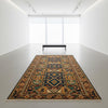 Hand-Knotted Wool Area Rug, Vintage Persian Style Floral Medallion, Light Blue Beige Carpet