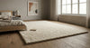 Chunky Wool Pebble Rug, Handwoven Cream Textured Carpet, Scandinavian Minimalist Home