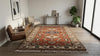 Hand-Knotted Wool Oushak Rug, Rust Red Geometric Tribal Design
