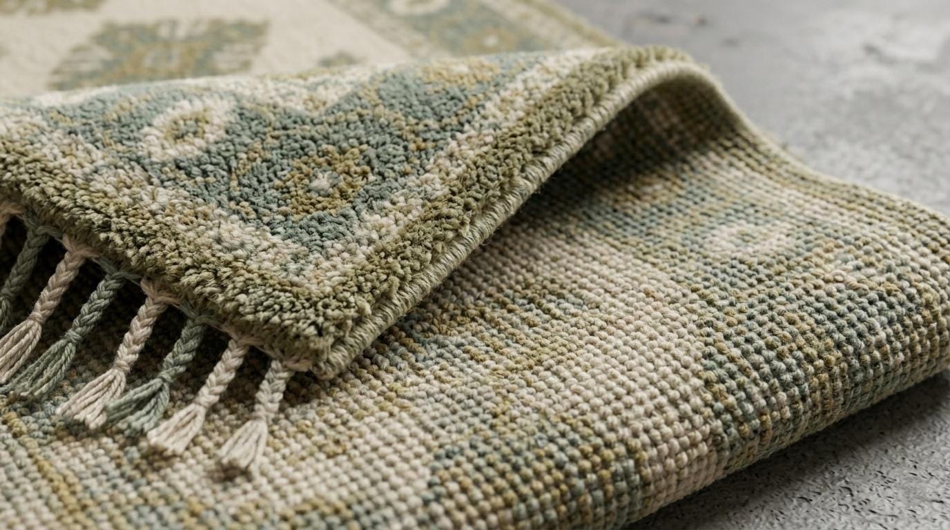 Sage Green Vintage Oushak Rug, Traditional Floral Medallion Area Carpet
