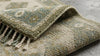 Sage Green Vintage Oushak Rug, Traditional Floral Medallion Area Carpet