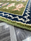 Hand-Knotted Wool Runner Rug, Fish Abstract Design, Plush Living Room Carpet