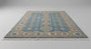 Hand-Knotted Oushak Rug, Sage Green Traditional Floral Wool Carpet