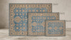 Hand-Knotted Oushak Rug, Sage Green Traditional Floral Wool Carpet