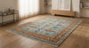 Hand-Knotted Wool Fish Rug, Blue Rustic Coastal Farmhouse Carpet