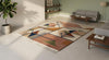 Handmade Wool Geometric Rug, Mid Century Modern Abstract Carpet, Boho Living Room Area Rug