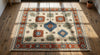Hand-Knotted Wool Rug, Boho Southwestern Tribal Beige Blue Carpet