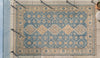 Hand-Knotted Oushak Rug, Sage Green Traditional Floral Wool Carpet