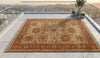 Sage Green Floral Oriental Rug, Handmade Vintage Persian Style Carpet (8x10 Ft)