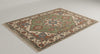 Hand Knotted Wool Oushak Rug, Sage Green Floral Oriental Carpet 8x10 Ft