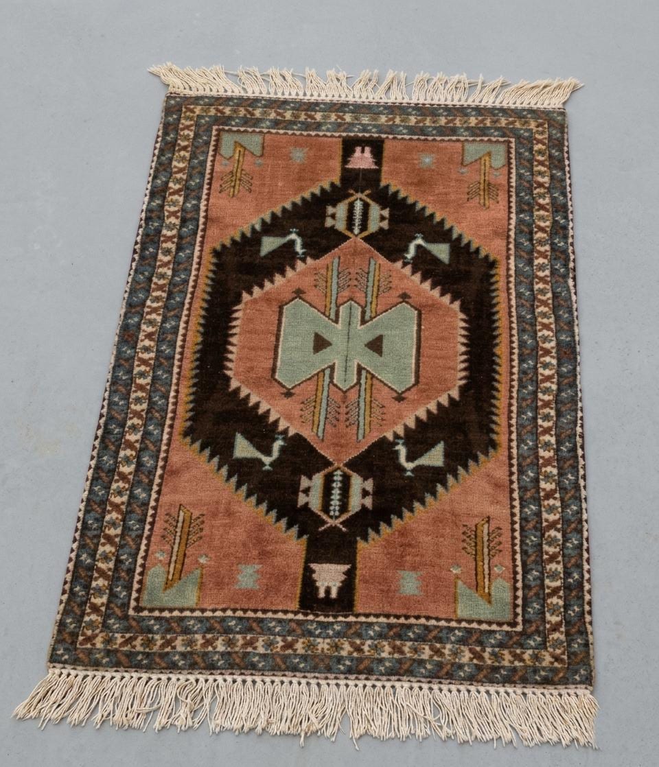 Hand-Knotted Oushak Inspired Wool Rug, Traditional Floral Living Room Carpet