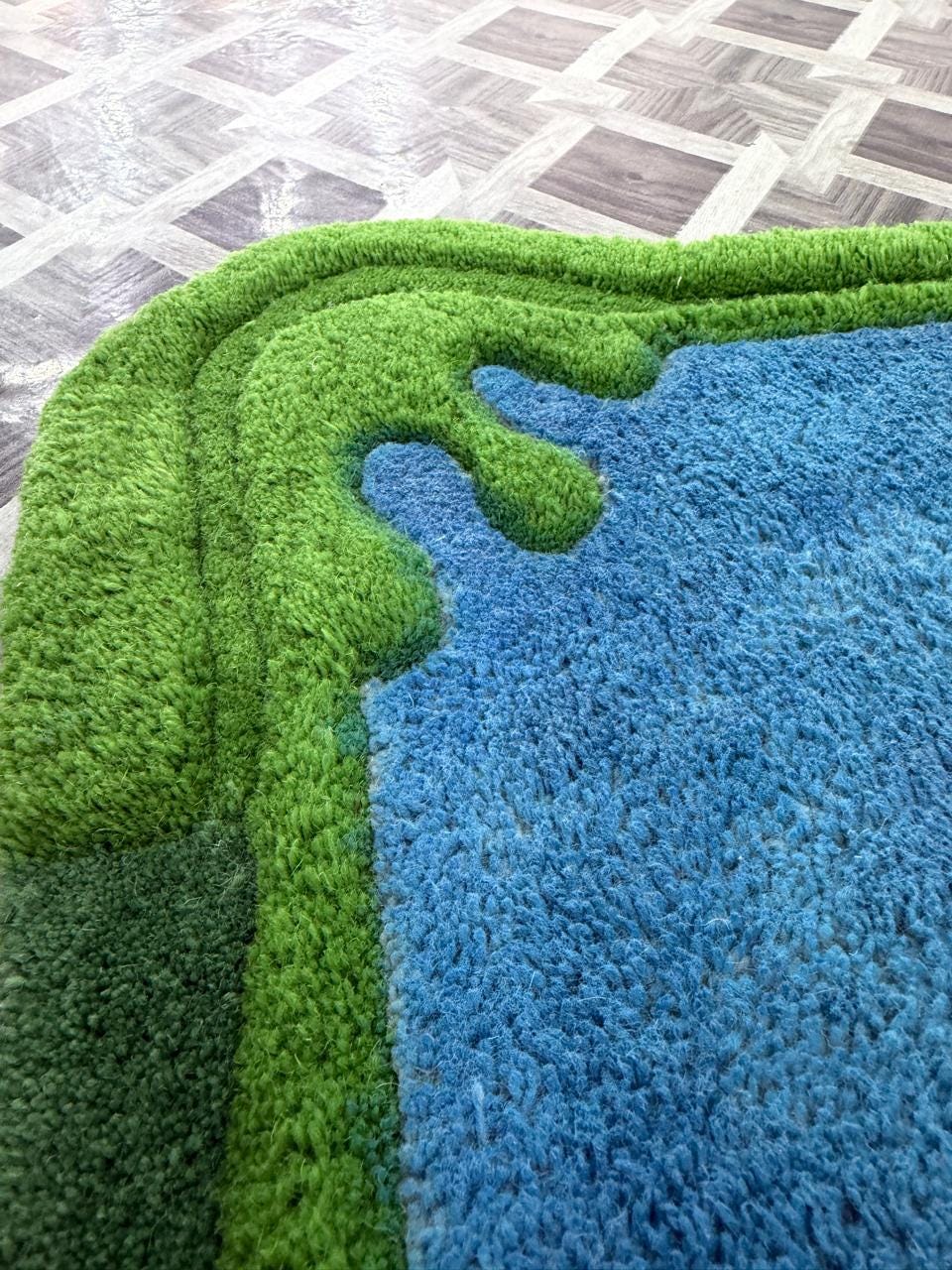 Handmade Frog Play Rug, Kids Room Carpet, Kawaii Nursery Decor