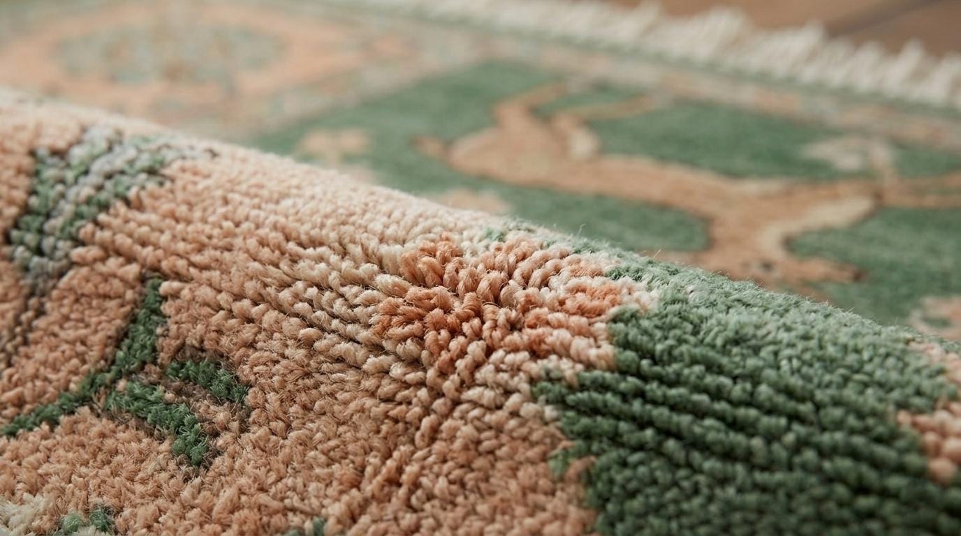 Handmade Wool Oriental Rug, Sage Green Floral Deer Bird Carpet, Vintage Oushak Style