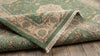 Handmade Wool Oriental Rug, Sage Green Floral Deer Bird Carpet, Vintage Oushak Style