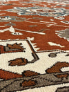 Handmade Rust Red Oriental Wool Rug, Vintage Floral Medallion Carpet