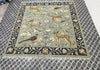 Hand-Knotted Wool Woodland Animal Rug, Deer Bird Nature Nursery Carpet
