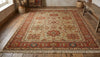 Sage Green Floral Oriental Rug, Handmade Vintage Persian Style Carpet (8x10 Ft)