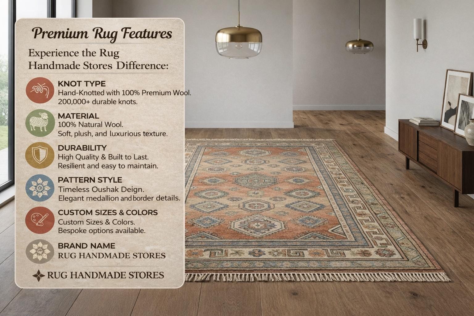 Vintage Turkish Oushak Wool Rug, Peach Blue Distressed Oriental Carpet (8x10)