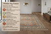 Vintage Turkish Oushak Wool Rug, Peach Blue Distressed Oriental Carpet (8x10)