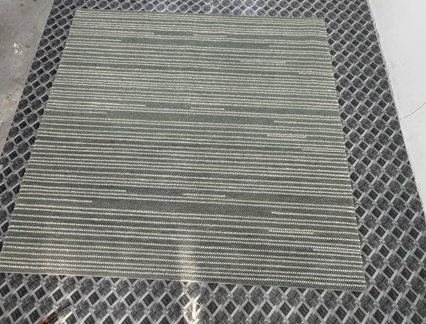 Handwoven Wool Rug, Grey White Dotted Texture, Modern Scandinavian Carpet