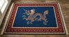 Handmade Wool Chinese Dragon Rug, Oriental Blue Red Area Carpet