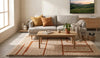 Handmade Chunky Wool Rug, Geometric Cream Area Carpet, Textured Boho Living Room Décor