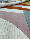 Handmade Tufted Abstract Geometric Rug, Pastel Boho Living Room Carpet