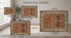 Hand-Knotted Wool Bird Deer Rug, Rust Orange Persian Inspired Floral Carpet