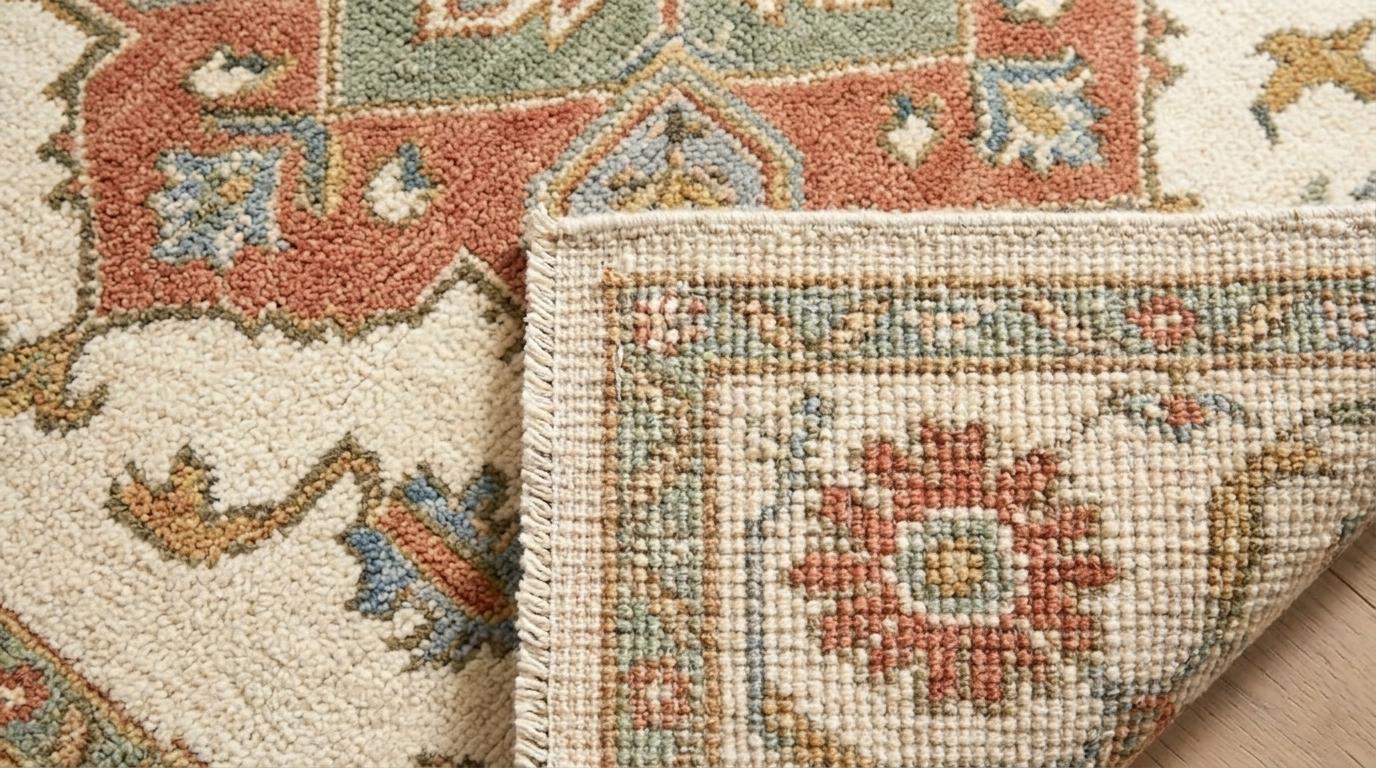 Hand Knotted Wool Oushak Rug, Traditional Oriental Medallion Carpet, Boho Living Room Area Rug