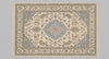 Hand Knotted Wool Rug, Pastel Floral Medallion, Turkish Boho Carpet, Beige Blue Living Room