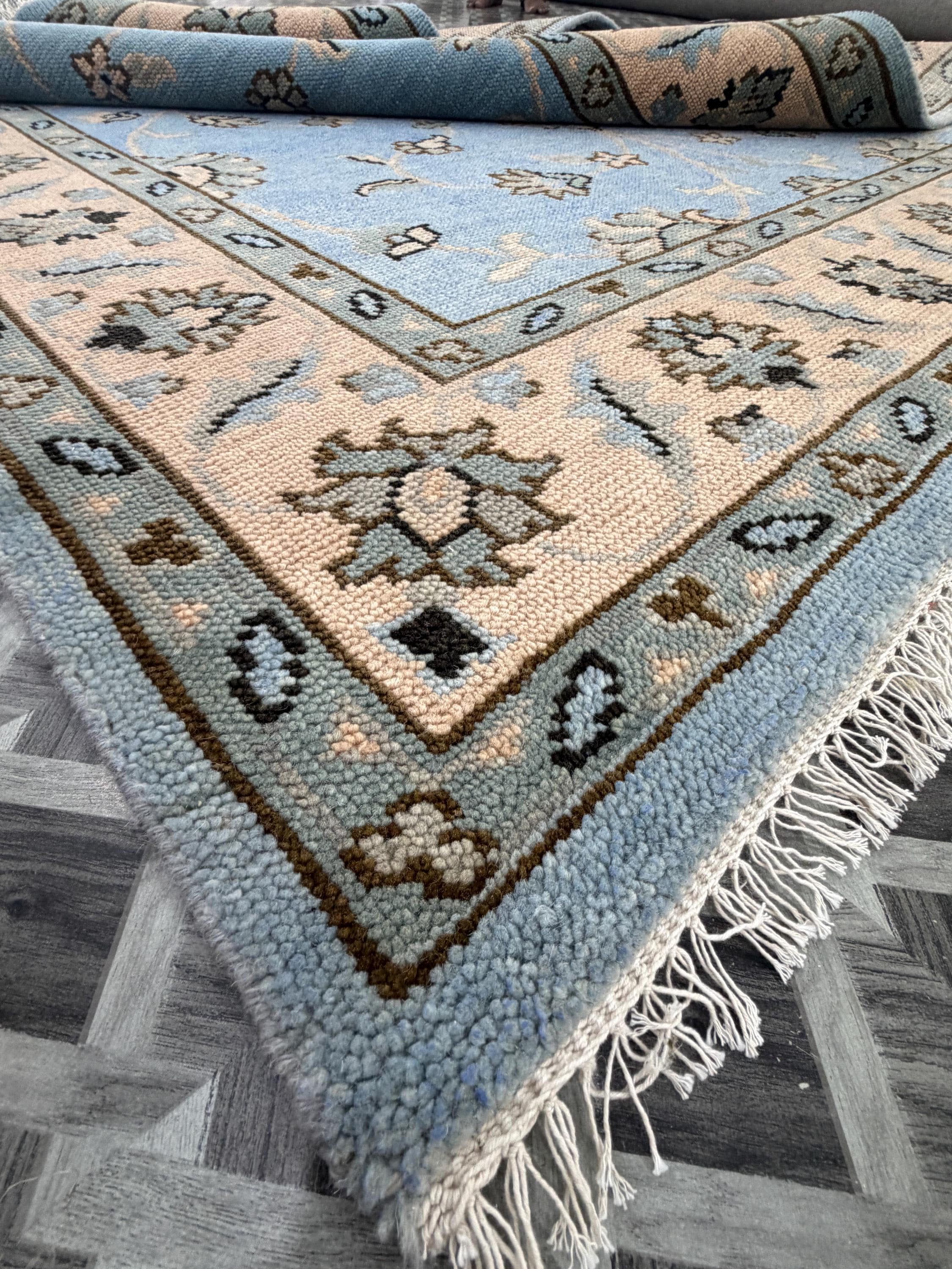 Hand-Knotted Wool Area Rug, Modern Boho Carpet, Custom Size Living Room Rug