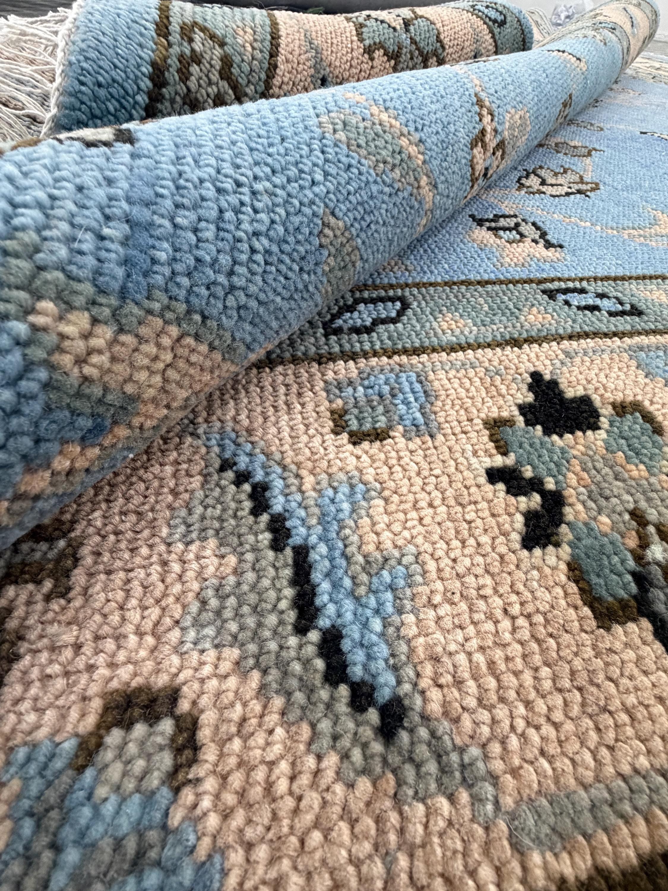 Hand-Knotted Wool Area Rug, Modern Boho Carpet, Custom Size Living Room Rug