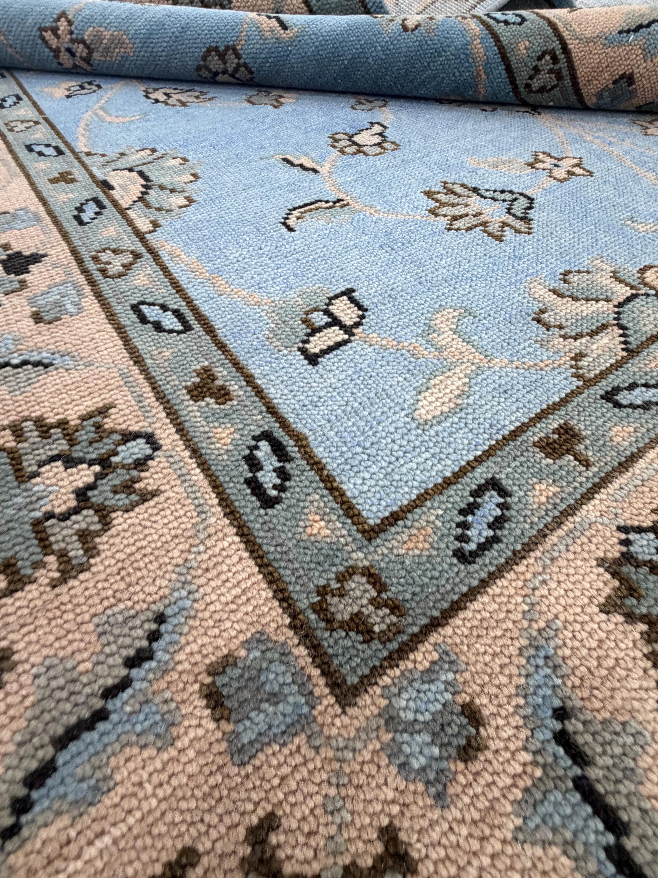 Hand-Knotted Wool Area Rug, Modern Boho Carpet, Custom Size Living Room Rug