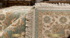 Hand Knotted Wool Rug, Oushak Style Blue Beige Floral Carpet